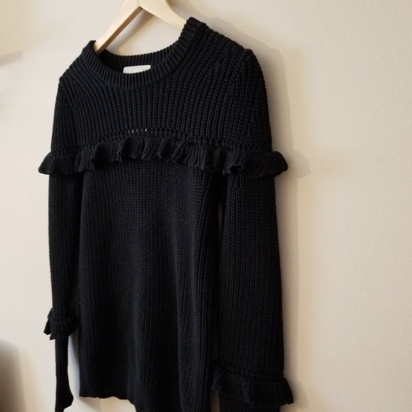 Black Long Sleeves Sweater Top Size Small,Fall Top - Picture 3 of 8
